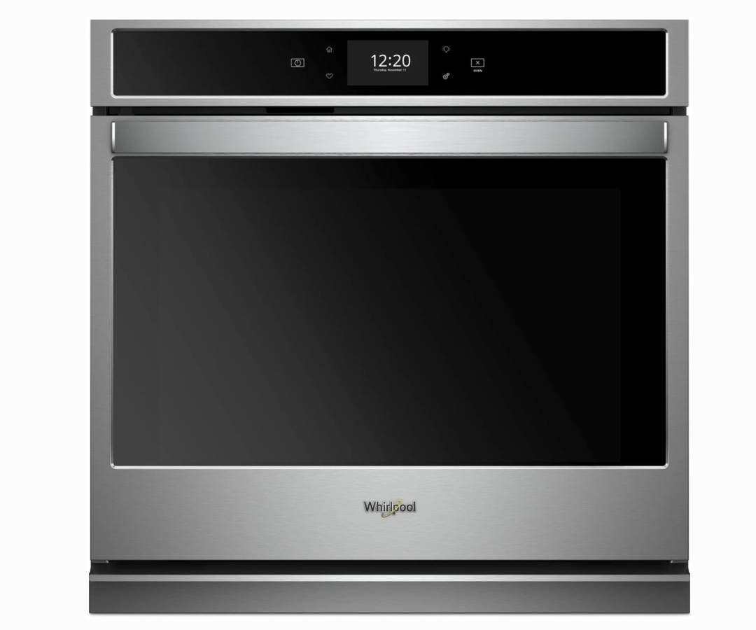 惠而浦 WOS51EC0HS 30 吋 5.0 銅。英尺。智慧單烤箱觸控屏,冷凍烘烤,溫度感應器,多步驟烹飪,快速預熱,保溫設置,控制鎖定模式,Star K 安息日模式,不銹鋼,全新開盒 369148