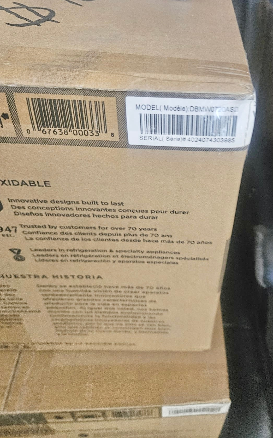 1 Year Warranty New Open Box, Danby DBMW0720ASD, 0.7 Cu Ft Countertop Microwave Stainless Steel , 101259