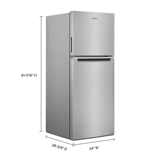 24 Inch Whirlpool Top Freezer Refrigerator WRT112CZJZ Stainless Steel 111018