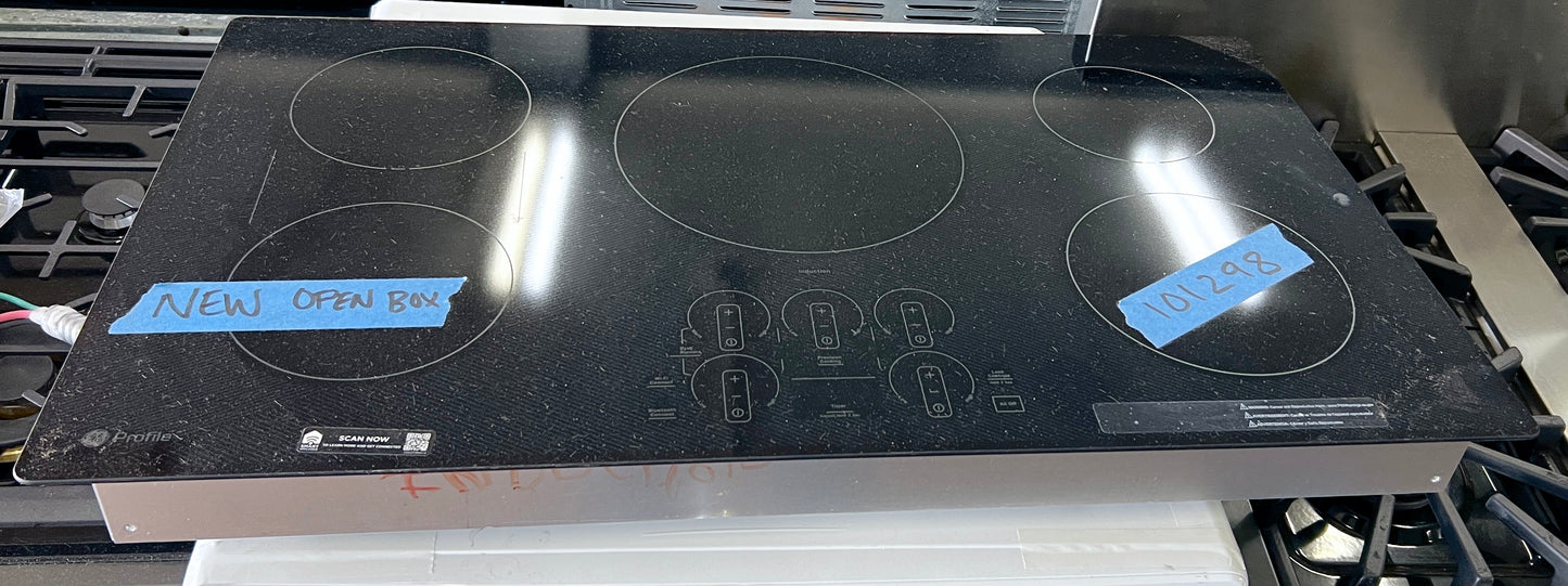 36 Inch GE Profile PHP9036DT1BB Electric Induction Smart Cooktop ,Smooth Glass Wi-Fi,Touch Control, Control Lock, All-Off Feature, Pan Presence Size Sensor, Fit Guarantee, ADA * New Open Box * 101298