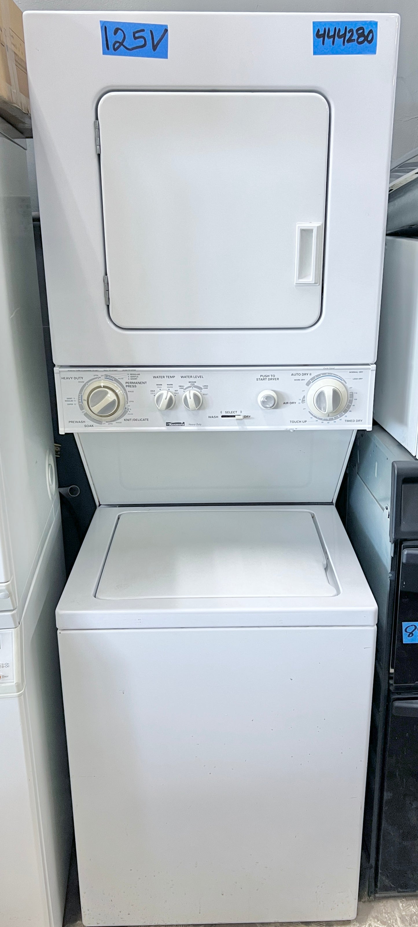 24 Inch Kenmore All in One Laundry Center Stackable Washer 110v Electric Dryer, 110.88732799, 444280