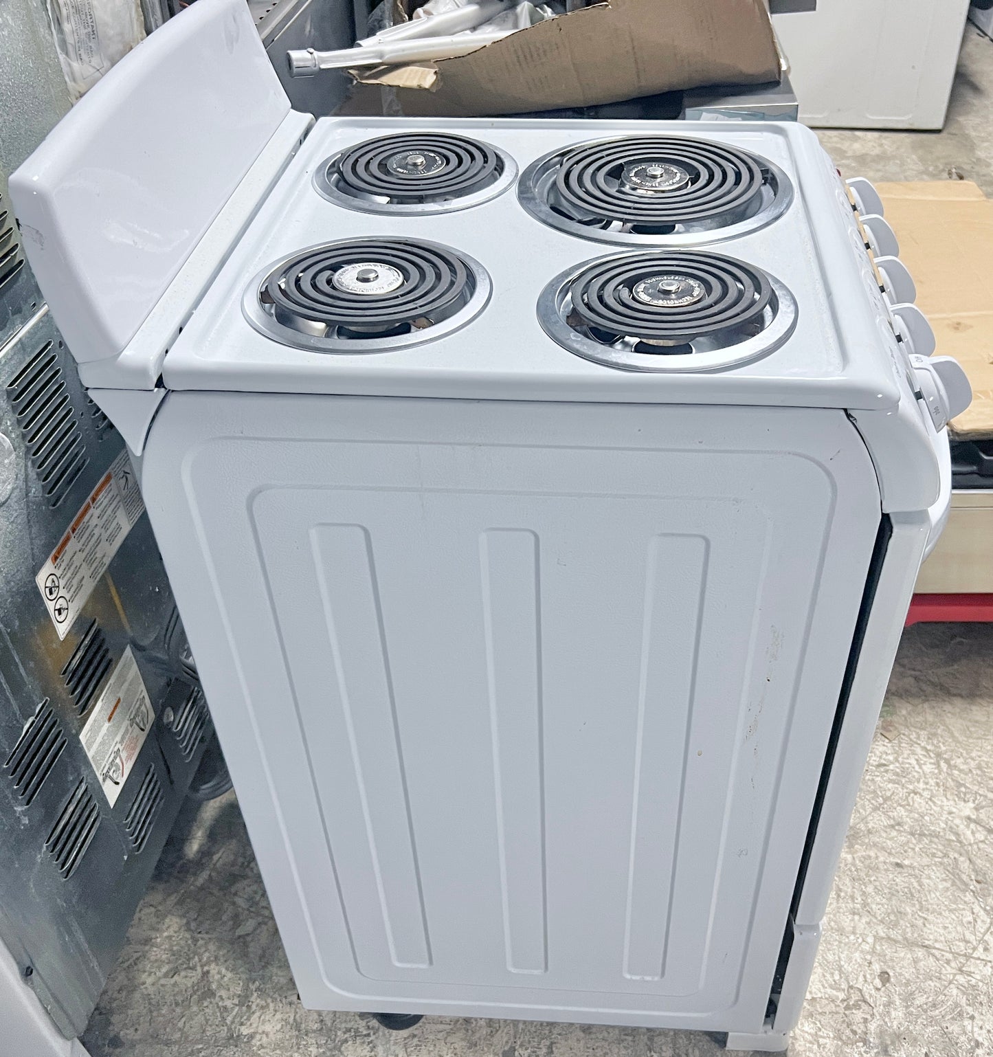 20 Inch Compact Electric Range Hotpoint Range 4 Burner Coil Element , Oven , White , 444496