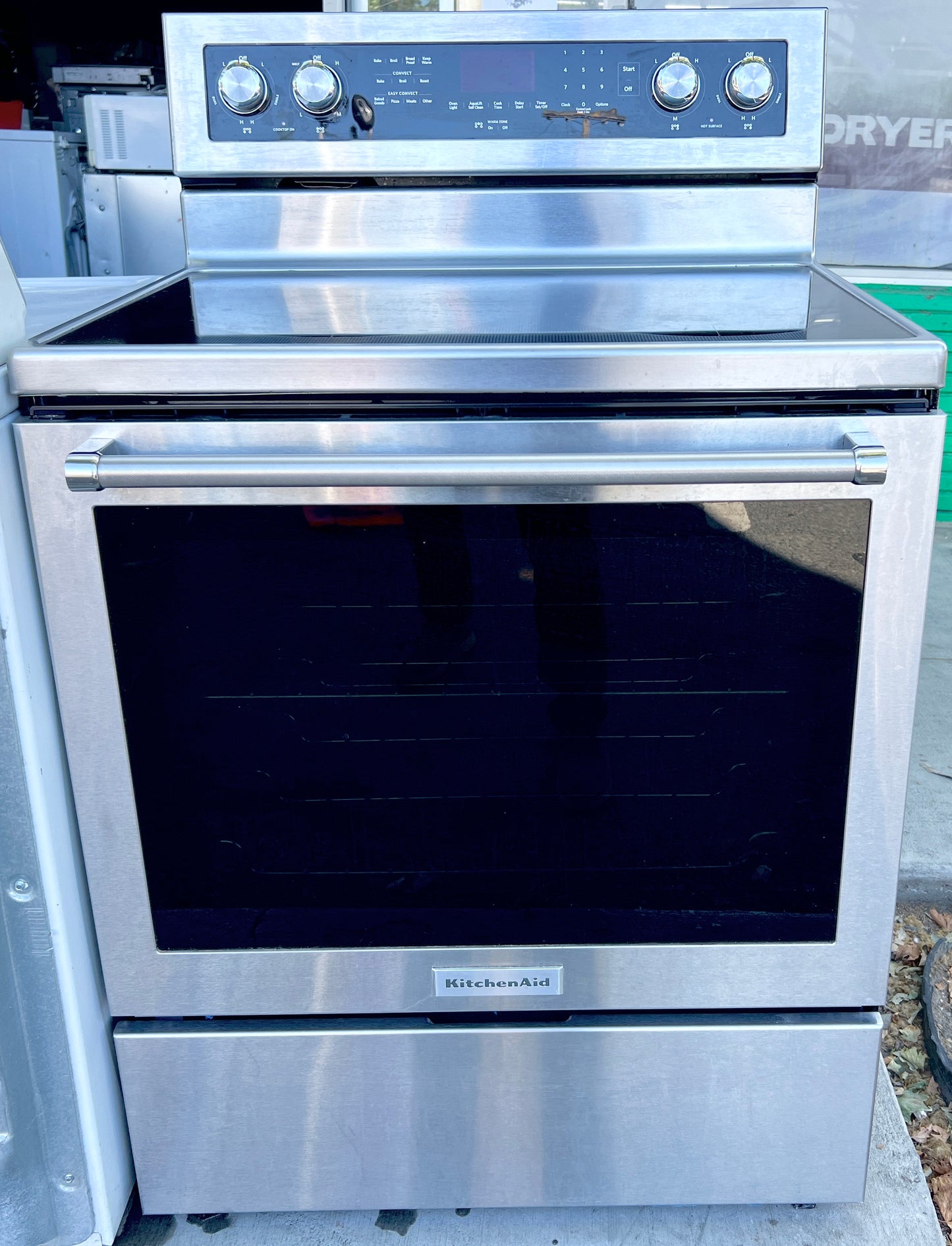 KitchenAid KFEG500ESS 30 Inch Electric Range 5 Burner, 6.4 cu. ft. True Convection Oven, 2 Dual Elements, Warm Zone, Self Clean , Sabbath, Stainless Steel , 373721