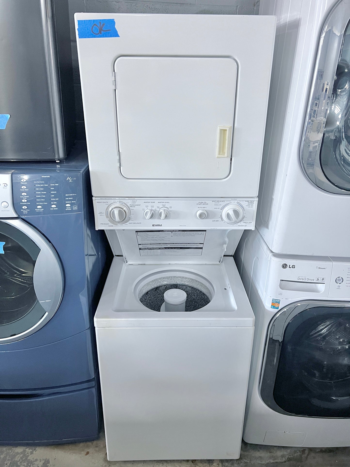 Kenmore Laundry Center Washer and Dryer Stackable Electric 110.88752793 White 24 Inch , 373780