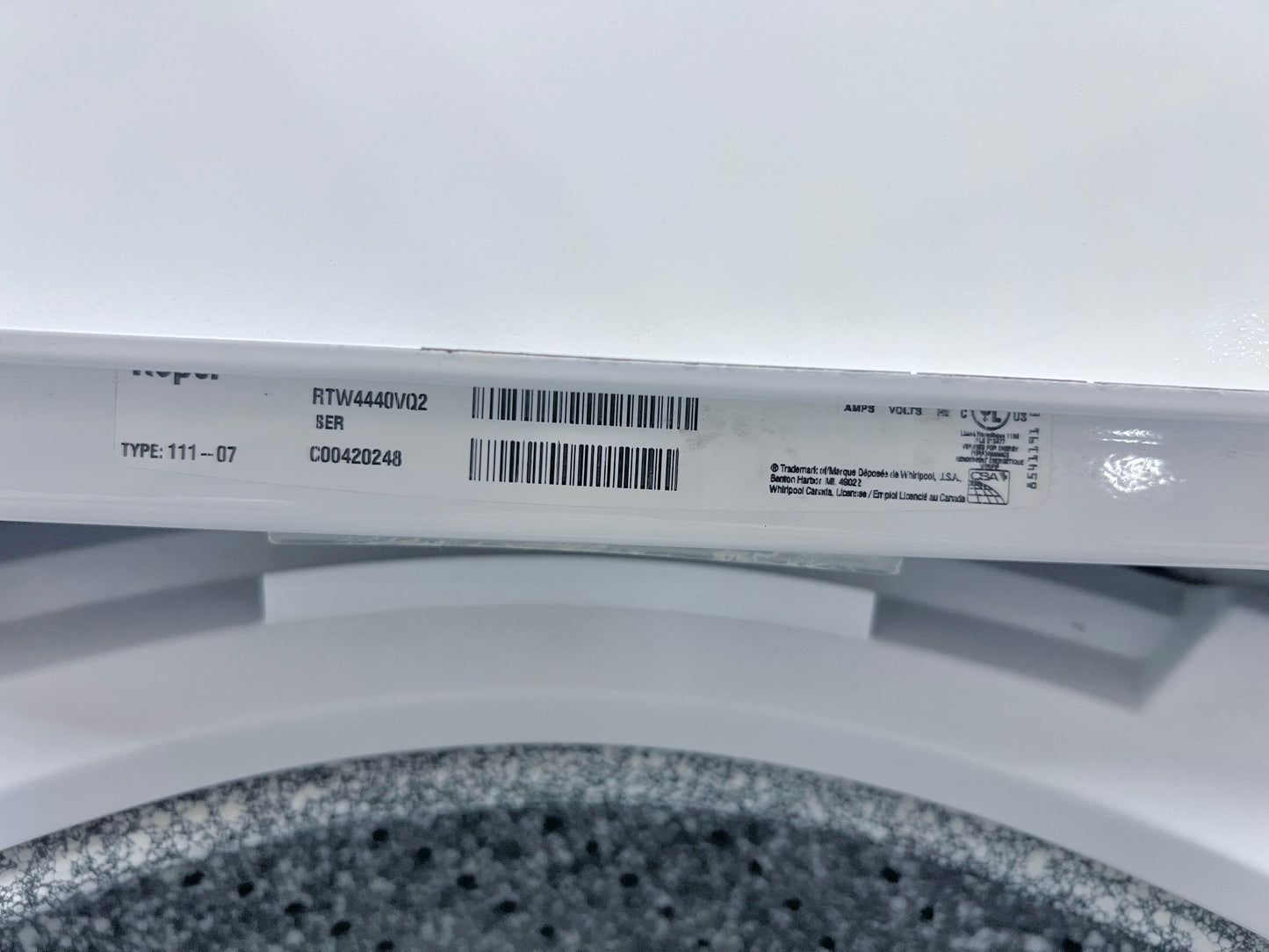 Roper made by Whirlpool Top Load Washer Machine , White , RTW4400V 27 Inch 373794