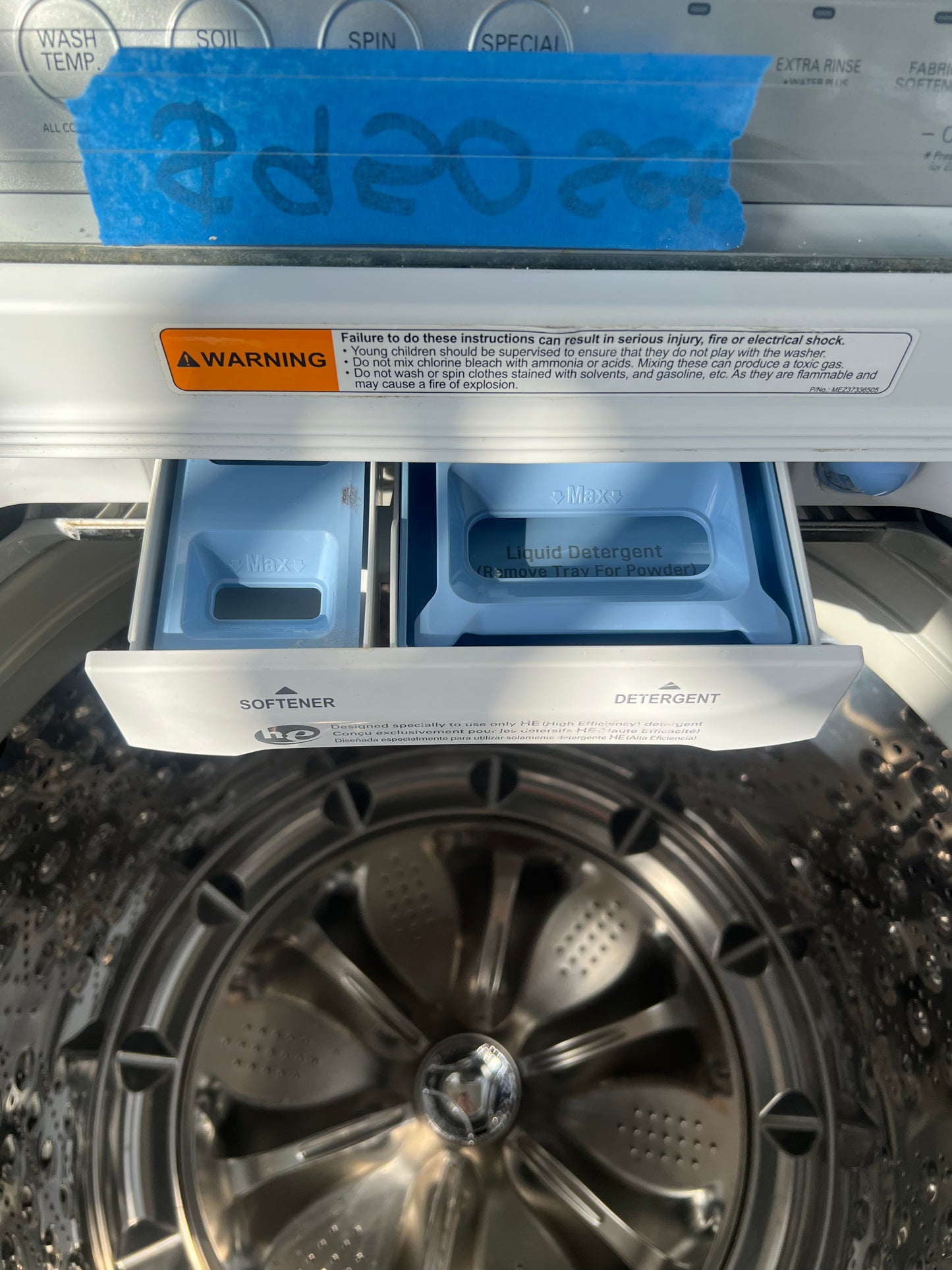 LG Side By Side Top Load Washer & Electric Dryer In White, DLEX5170W, 444290