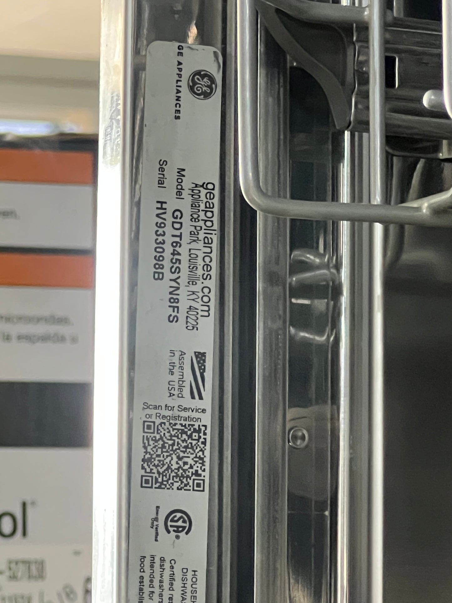 24 Inch GE Dishwasher In Stainless Steel, New Open Box, GDT645SYN8FS, 444306