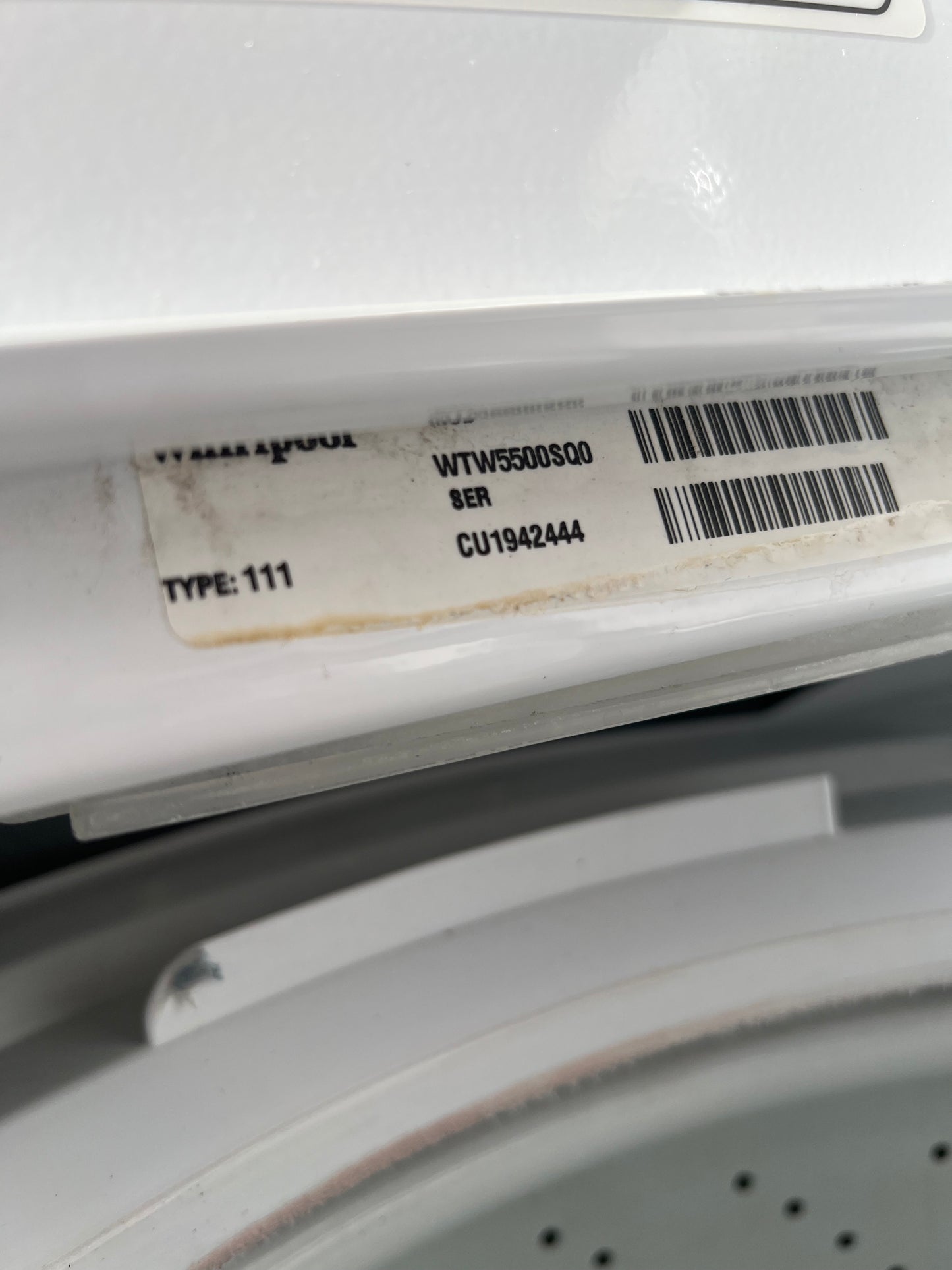 Whirlpool Top Load Washer In White, WTW5500SQ0, 444316