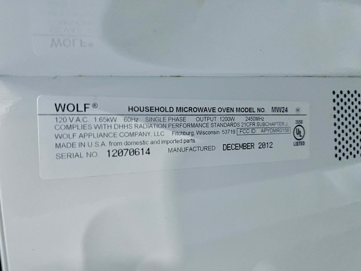 Wolf MW24 2.0 cu. ft. Countertop Microwave Oven , 1200 Cooking Watts, 11 Power Levels, Sensor Cooking, Warming Feature , Interactive Display , 24 Inch 373832