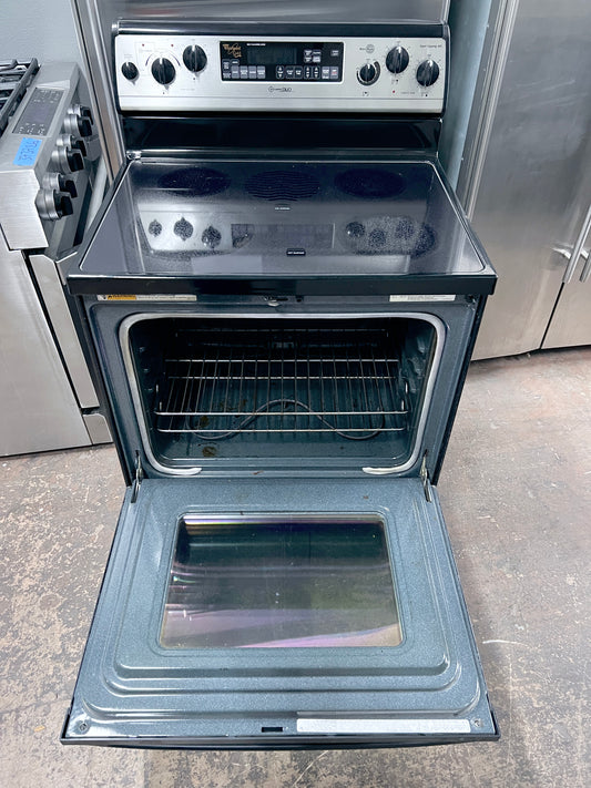 Whirlpool 30 Inch Electric Glass Top Range , GR465LXKS Stainless Steel 373838