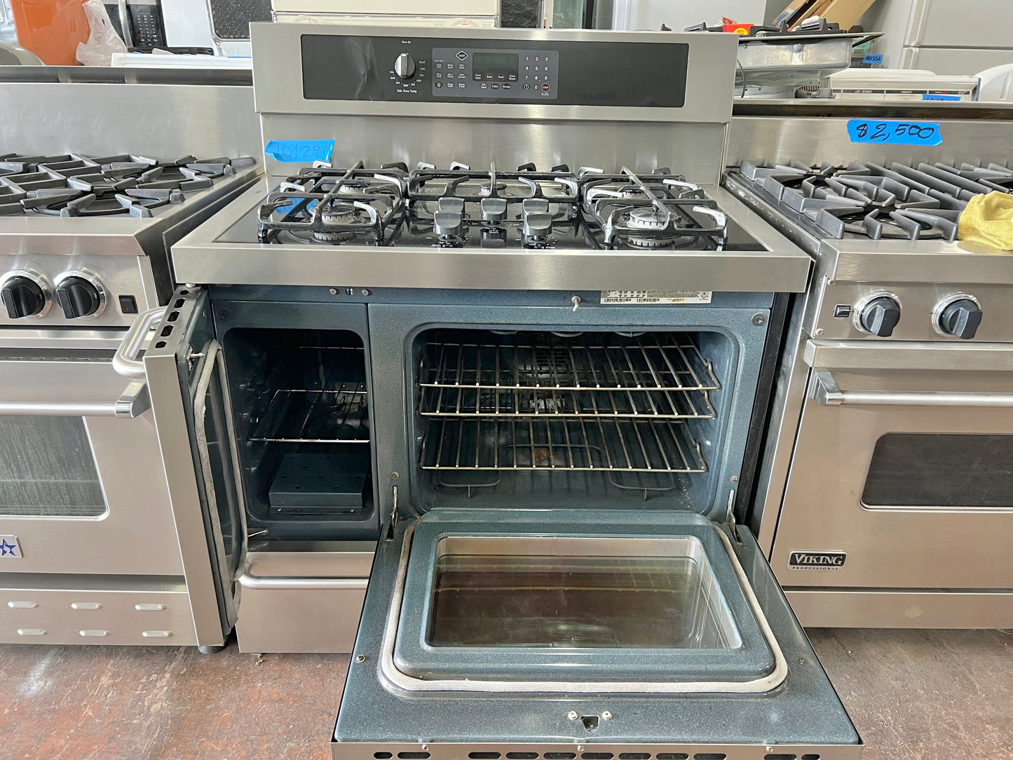 40 Inch Kenmore Elite Dual Fuel Gas Range 220V Oven , Stainless Steel , 5 Burner , Convection Oven, 101290