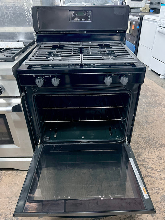 30 Inch Whirlpool 4 Burner Gas Range , Black , Oven Bake Broil , 373858
