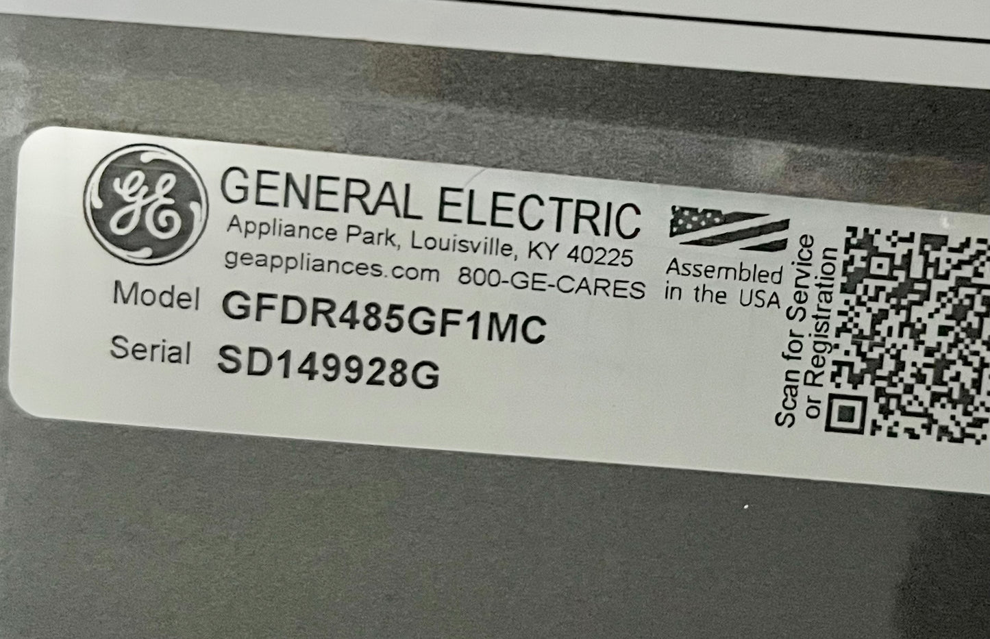 GE GFWR4805FMC 28 Inch 4.8 cu. ft. Front Load Washer 1,250 RPM, Metallic Carbon GFDR485GFMC 28 Inch 8.3 cu. ft. Gas Dryer with 12 Dry Cycles, 5 Temperature Selections, Steam, RightHeight Built-In Pedestal, ADA HE , 444176