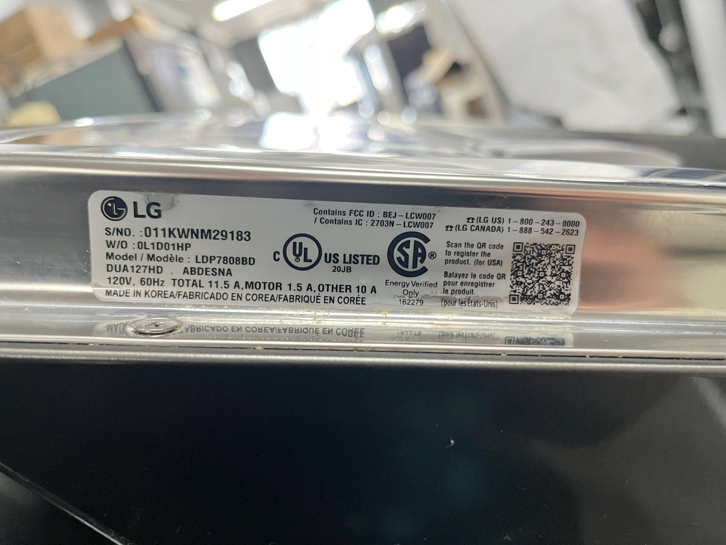 LG LDP7808BD 24 吋全整合控制智慧洗碗機15 個位置設定、Smart ThinQ、Wifi、四缸清洗、Easy Rack Plus、真正的蒸氣、LoDecibel 靜音運作、10 次循環、NeveRust 浴缸、能源之星、防列印黑色不鏽鋼、101269