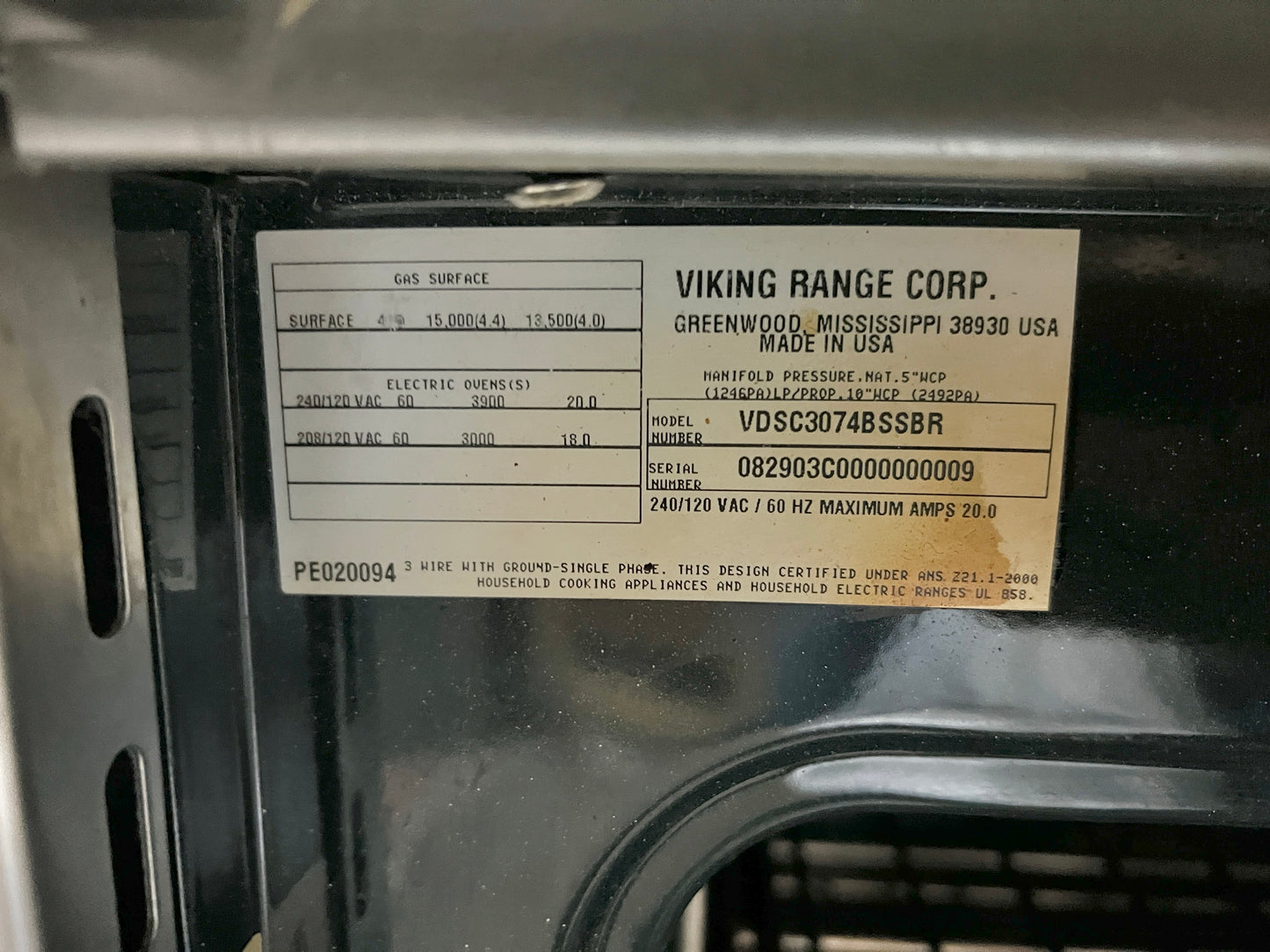30 Inch Viking Professional Series VDSC3074BSSBR Dual-Fuel Gas Range 4 VSH Pro Sealed Burners Simmer, Convection, 8-Pass Electric Broiler Self-Clean Gold Stainless Steel , 555002