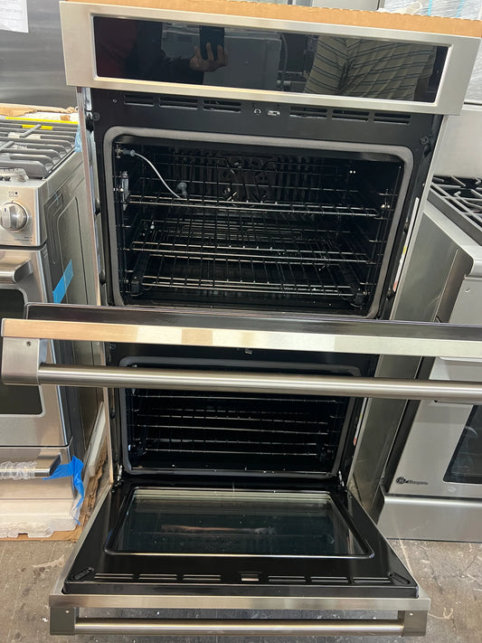 GE Monogram 30 Inch Double Convection Smart Electric Wall Oven 10 Cu. Ft., True European Convection, Self-Clean, Steam Clean Sabbath, Proof, 30 Inch ZTD90DPSNSS 369236