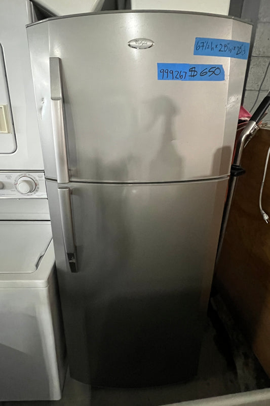 28 Inch  Whirlpool Top Freezer Refrigerator in Stainless Steel 999267