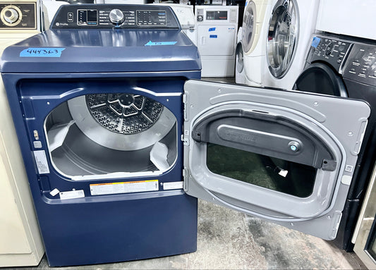 GE Profile PTD90EBPTRS Smart Electric Dryer 7.3 Cu.Ft., Steam Cycle, Sanitize Quick Dry, Sensor Dry, Energy Star Sapphire Blue , New Open Box , 444363