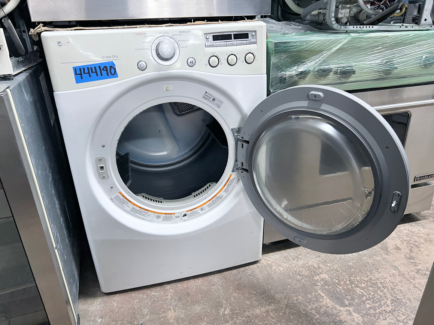 27 Inch LG DLE2050W Front Load Electric Dryer Machine 7.1 cu. ft., 7 Drying Programs, 5 Temperature Levels, LED Display Sensor Dry ,Stackable , White, 444190