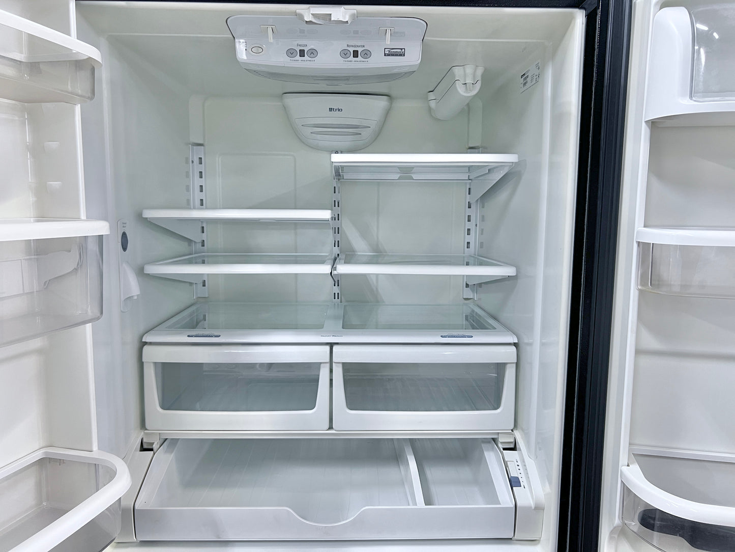 36 Inch Kenmore French Door Refrigerator In black With Water Dispenser Inside , Ice Maker Inside , 596.75529400, 444302