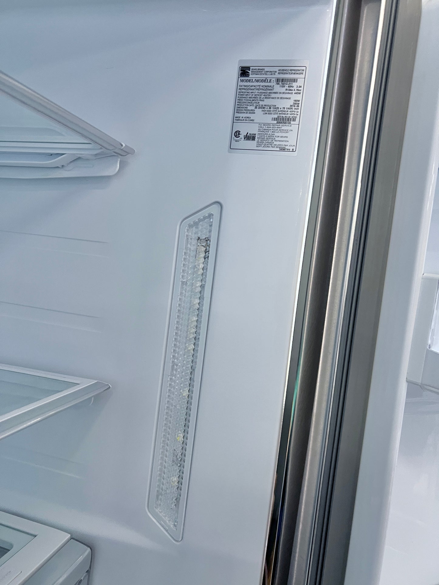 36 Inch Kenmore Elite manufactured by LG 74013 31 Cu Ft , French Door Style Bottom Freezer Stainless Steel Refrigerator , 795.74013.411, 131300