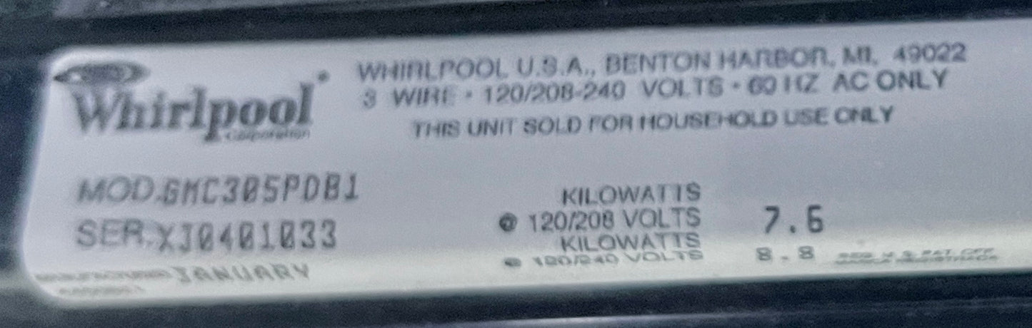 Whirlpool 30 吋壁掛式電微波爐和烤箱組合,黑色,二手,組合,888727