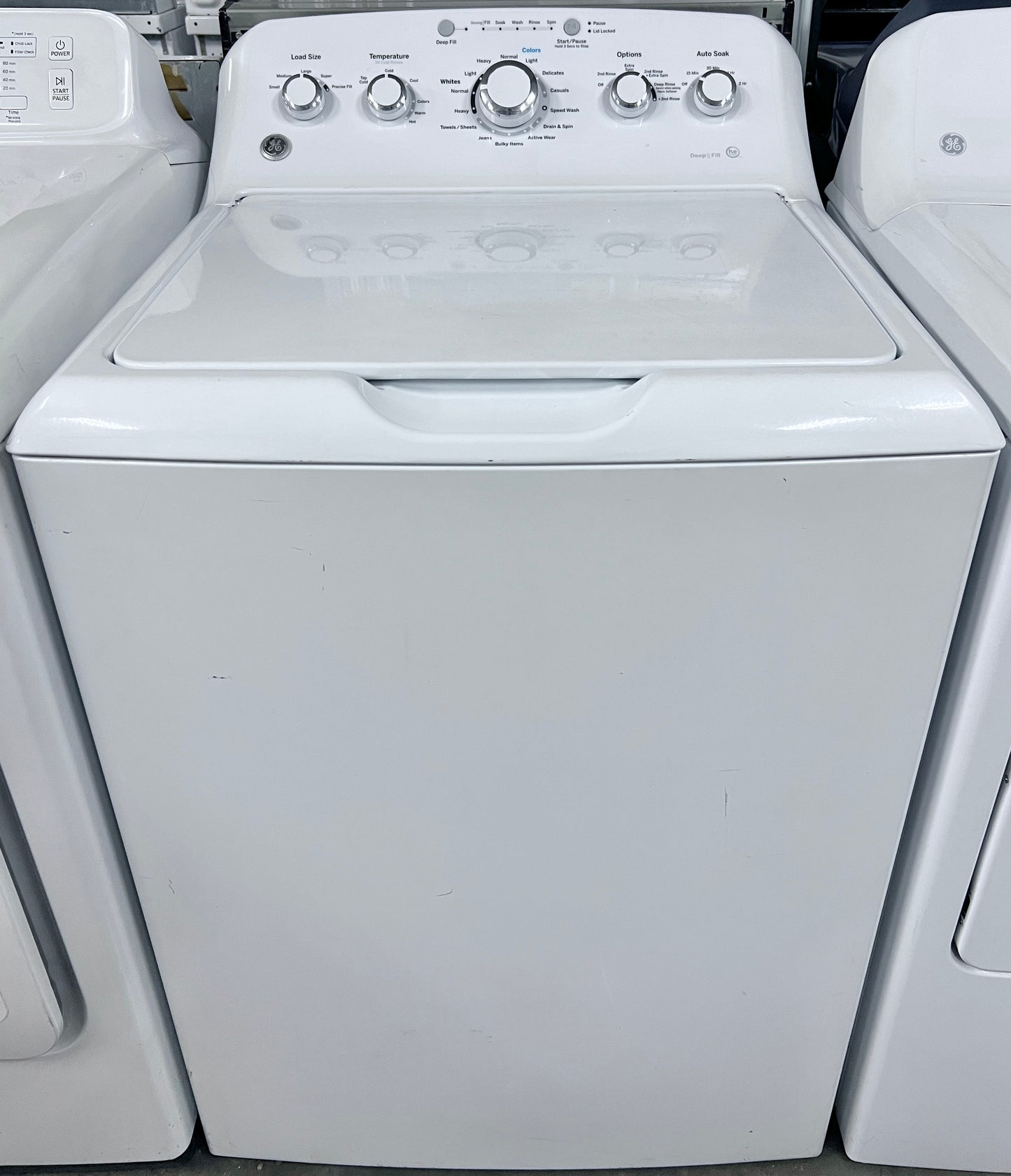 27 Inch GE GTW460ASJWW 4.2 cu. ft. Top Load Washer , 14 Wash Cycles, 700 RPM, Speed Wash, PreciseFill , 4 Water Levels, Deep Fill, Auto Soak , Dual Action Agitator , 444416