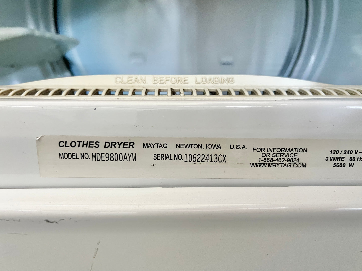 27 INCH Maytag Neptune MDE9800AYW Electric Front Load Dryer , White , 444257