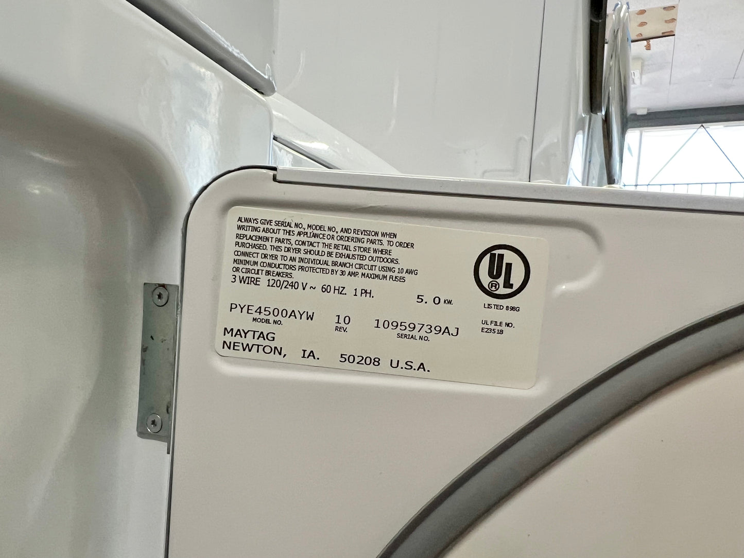 27 INCH Maytag Electric Front Load Dryer , White , PYE4500AYW, 444250