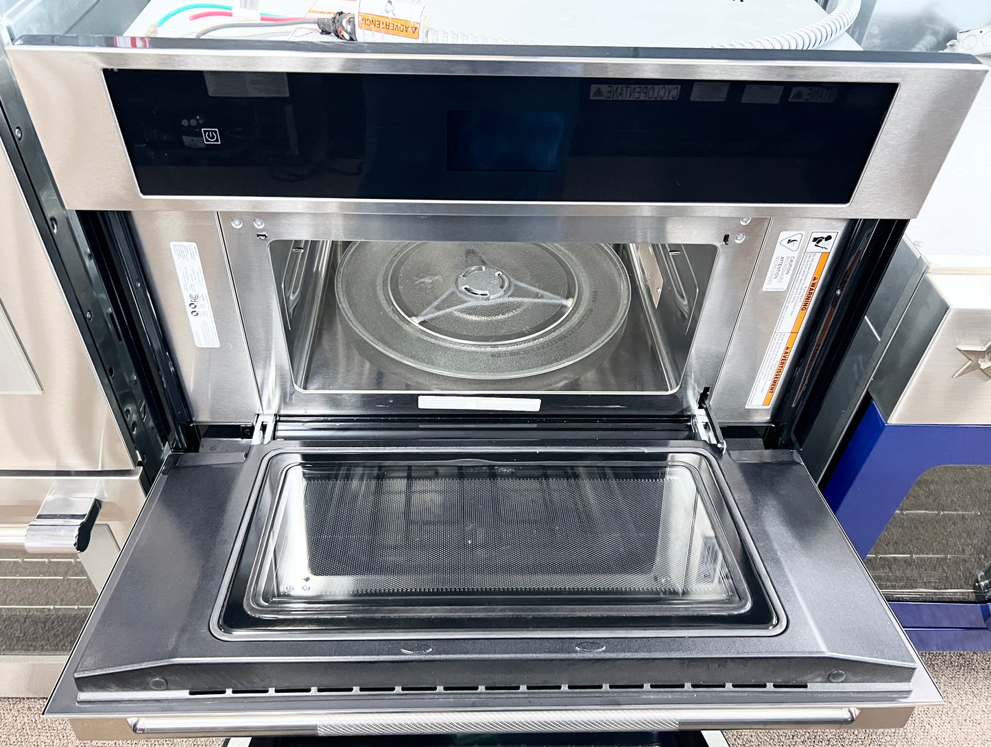 30 Inch JennAir RISE JMW2430LL Built In Electric Wall Microwave and Oven Combination , 6.4 Cu. Ft. Total Capacity, MultiMode Convection System, Self-Clean, Keep Warm, Rapid Preheat, Proof, Delay Start, Defrost, Soften Melt, Sabbath , New Open Box