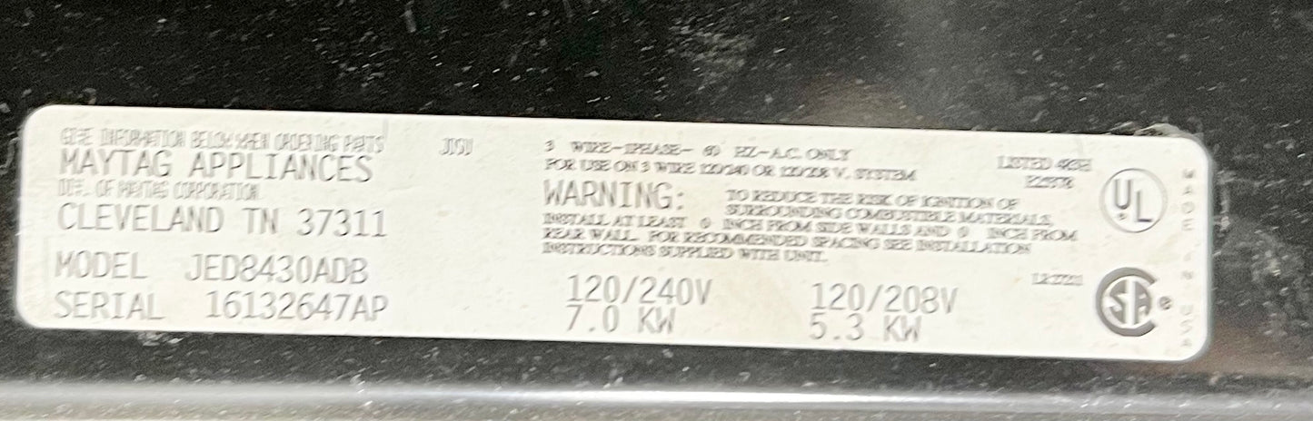 30 Inch JennAir JED8430ADB , Electric Glass Top Cooktop Downdraft , Black, Used Condition , 444262