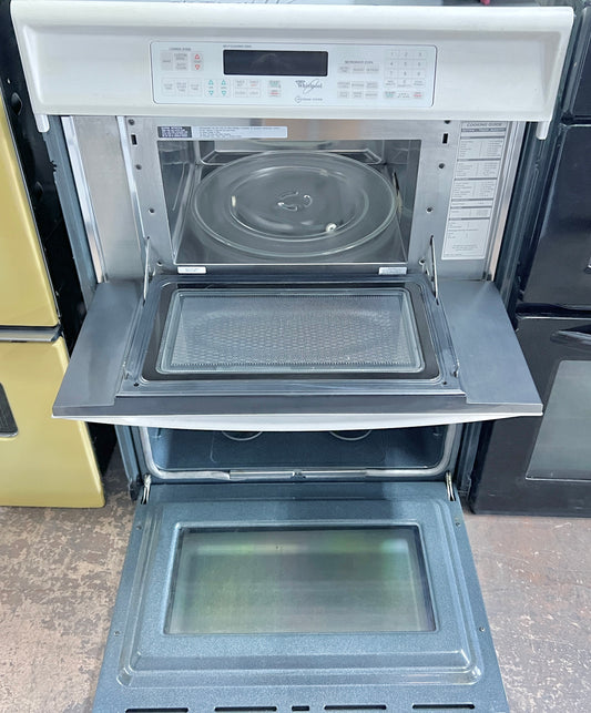 30 Inch Whirlpool Built In Wall Microwave and Oven Combo , White 444470