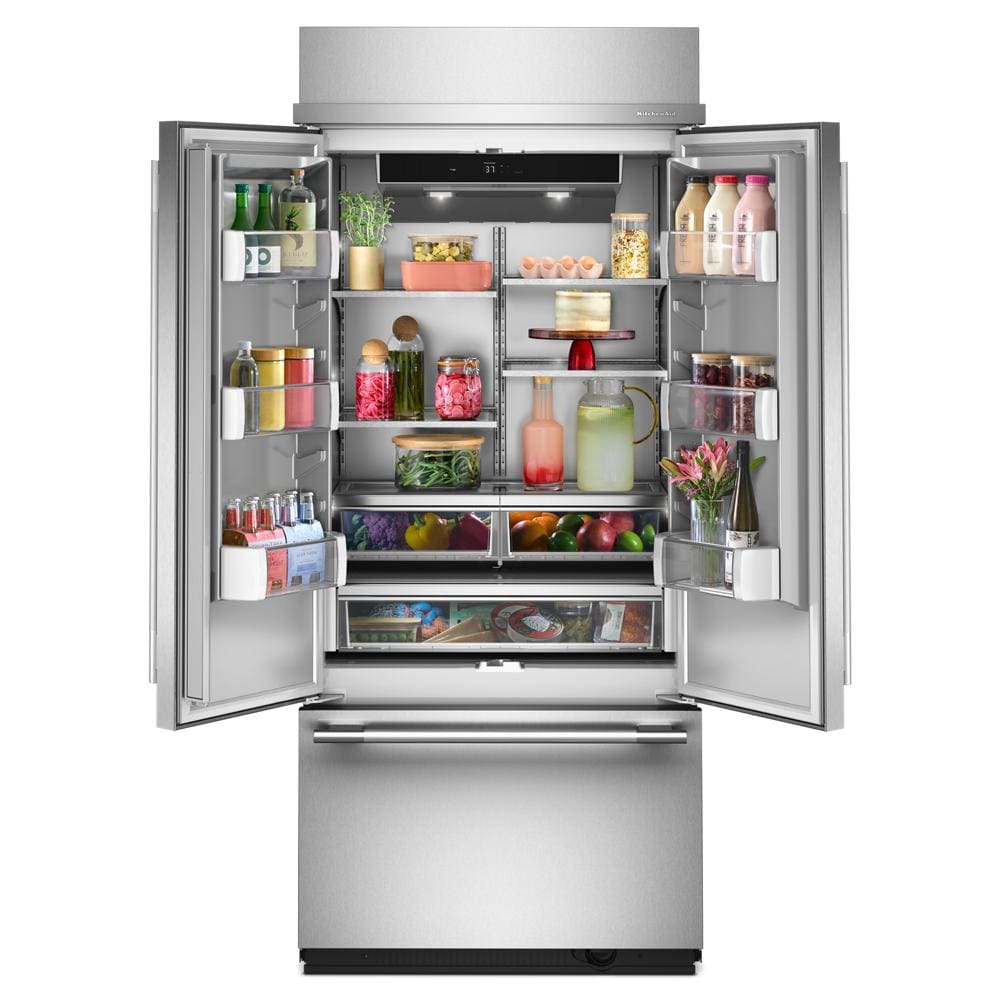 KBFN536SPS Kitchenaid Built in French Door Style Refrigerator Stainless Steel 36 Inch 013001