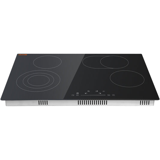 New Open Box VEVOR RVG3355 , 30 Inch Built in Electric Cooktop, Stove Top, 30.3 x 20.5 inch 4 Burners, 240V Glass Radiant Cooktop , Simmer Steam Slow Cook Fry , GlassTop, 444118