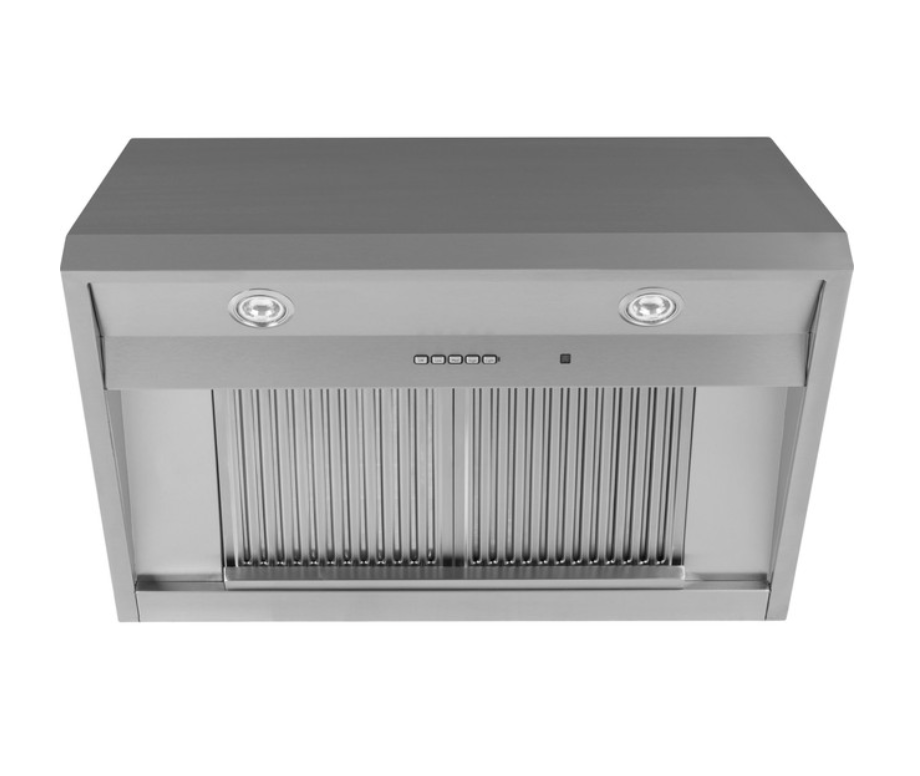 GE 36 Commercial Wall Mount Range Hood UVW93642PSS,590 CFM Blower,Heat Sensor,Hidden Controls,QuietBoost,Four-Speed Fan Control,LED Hood Light,Wi-Fi,ADA, Stainless Steel,New,888807