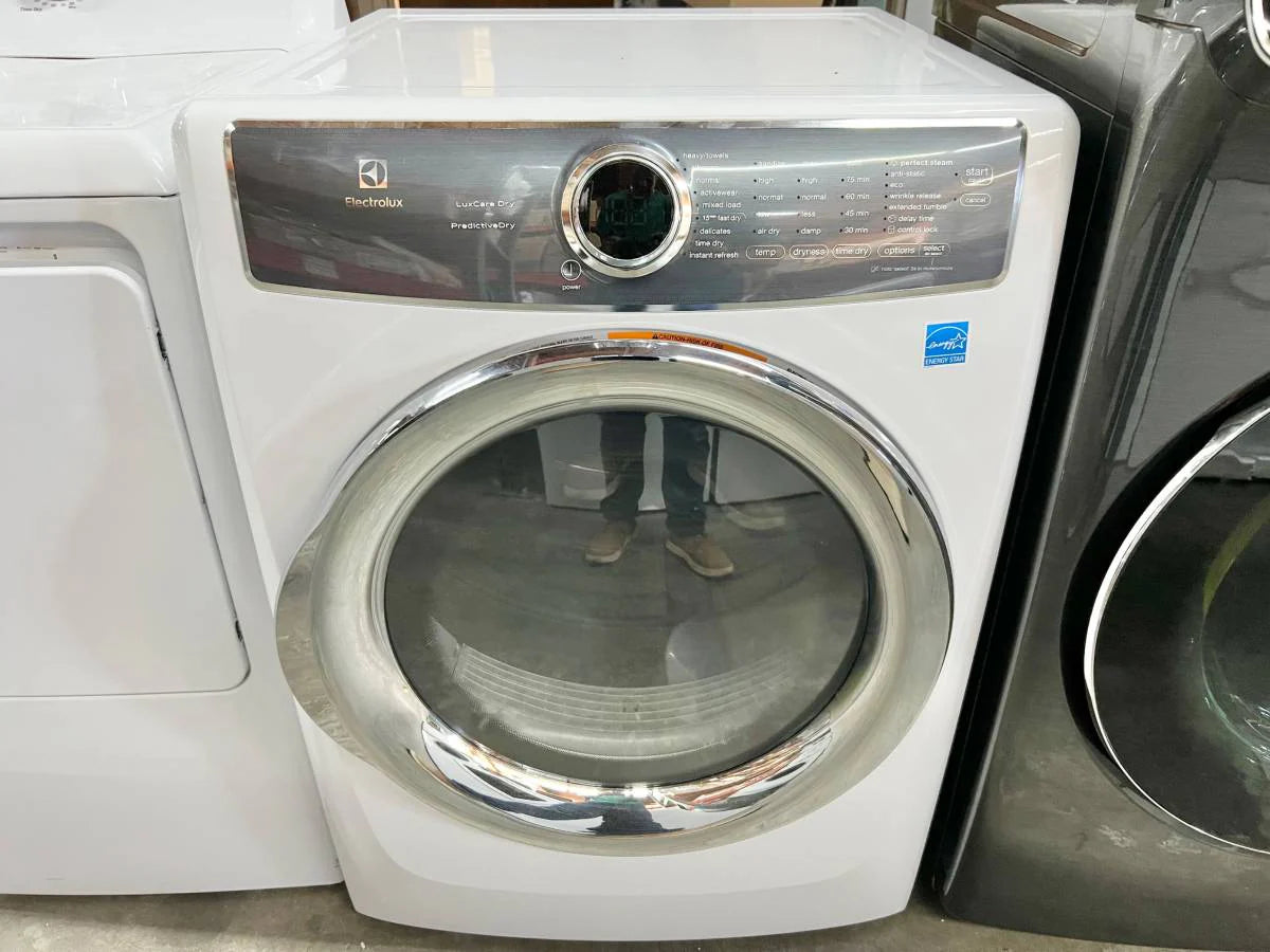27 INCH Electrolux EFMG627UIW Gas Dryer 8.0 Cu. Ft. 9 Dryer Programs, Delay Start, ENERGY STAR, Island White * New Open Box * , 131305