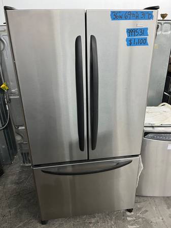 36 Inch Kenmore French Door Style 3-Door Refrigerator with Water Ice Inside , Stainless Steel 369292