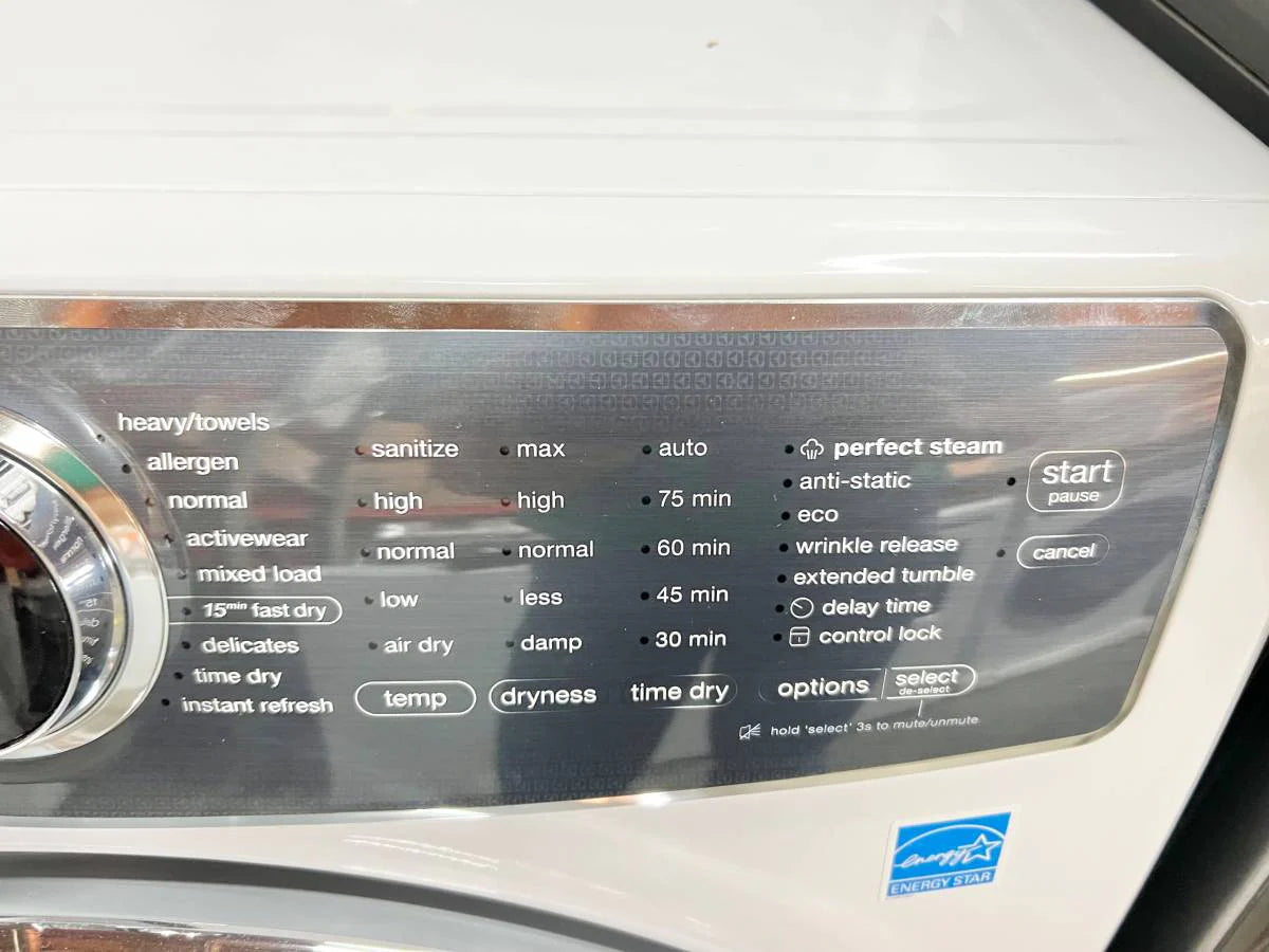 27 INCH Electrolux EFMG627UIW Gas Dryer 8.0 Cu. Ft. 9 Dryer Programs, Delay Start, ENERGY STAR, Island White * New Open Box * , 131305