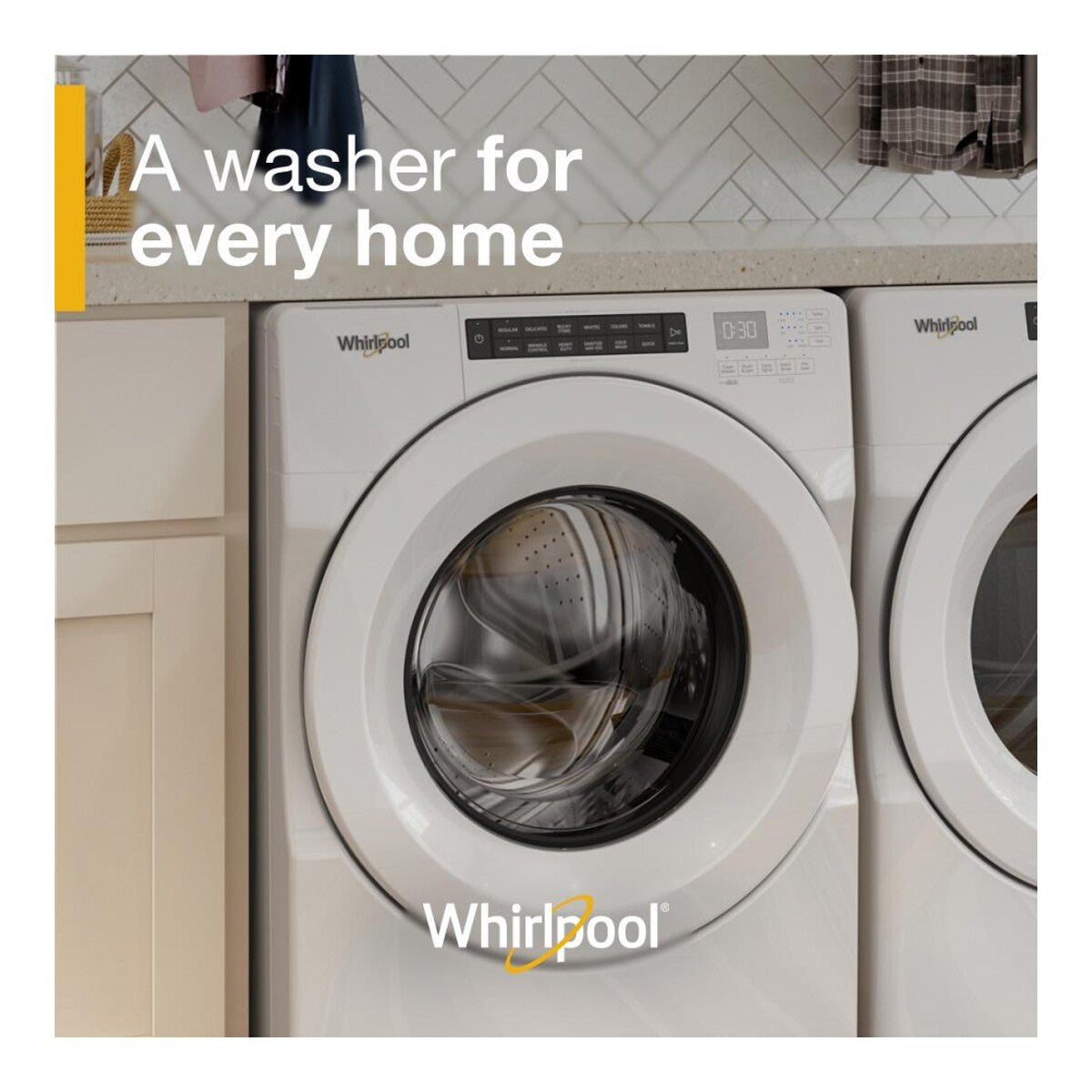Whirlpool WFW560CHW 4.3 Cu Ft Smart Washer Closet Depth Front Load White 27 Inch Energy Star , 999010