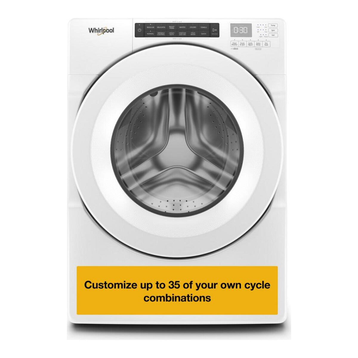 Whirlpool WFW560CHW 4.3 Cu Ft Smart Washer Closet Depth Front Load White 27 Inch Energy Star , 999010