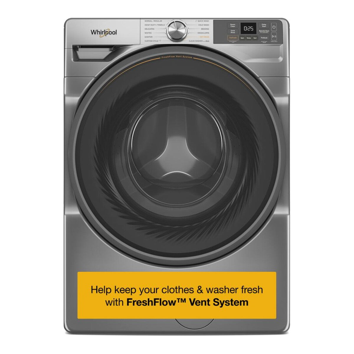 Whirlpool WFW5720RR Smart 4.5 Cu Ft Washer Front Load Radiant Silver Energy Star 27 inch New 999007