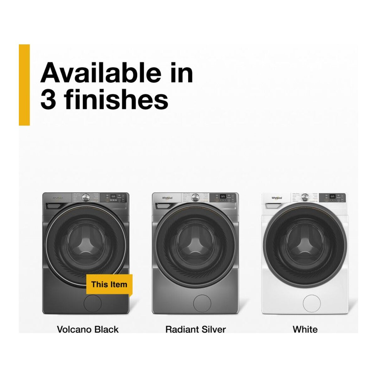 Whirlpool MFW5720RU 4.5 Cu Ft Smart Washer Front Load Volcano Black Energy Star 27 Inch New 999008