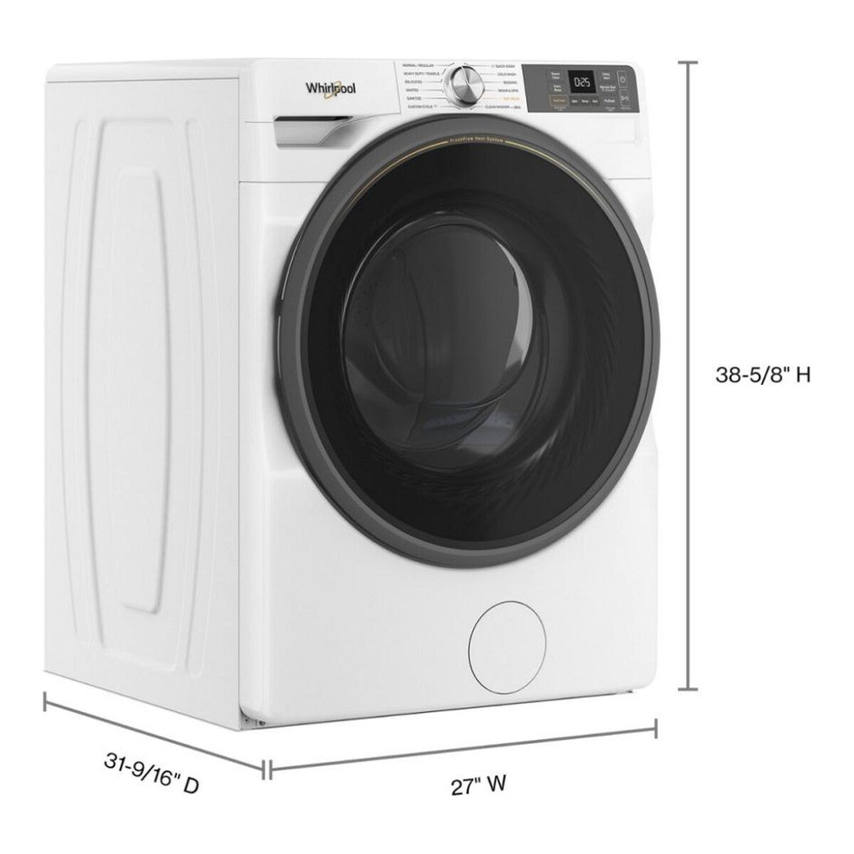 Whirlpool WFW5720RW 4.5 Cu Ft Smart Washer Energy Star Front Load White 27 Inch New  999013