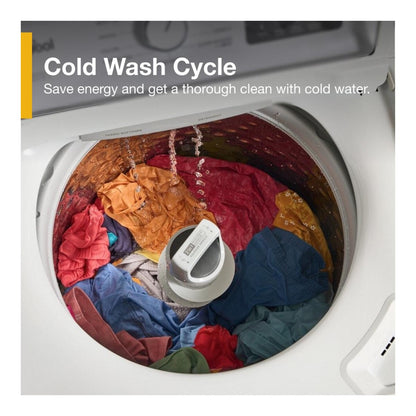 Whirlpool Top Load Washer WTW4307SW , 4.3 Cu Ft 27 Inch , New 2 in 1 Removable Agitator  and Soft Close Glass Lid , 999018