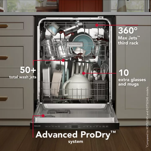 Kitchenaid KDTS624SJP , Built In Dishwasher , Juniper 44 dBA , 3rd Rack , 24 Inch , 222011