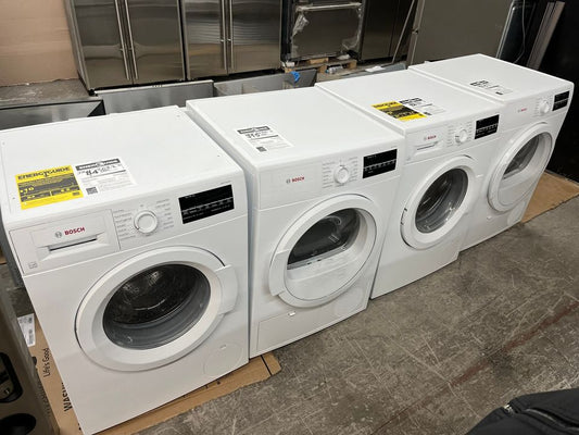 24 Inch Bosch Front Load Washer WAT28400UC and Bosch 800 WTG86403UC Ventless Dryer ,Energy Star, 369299
