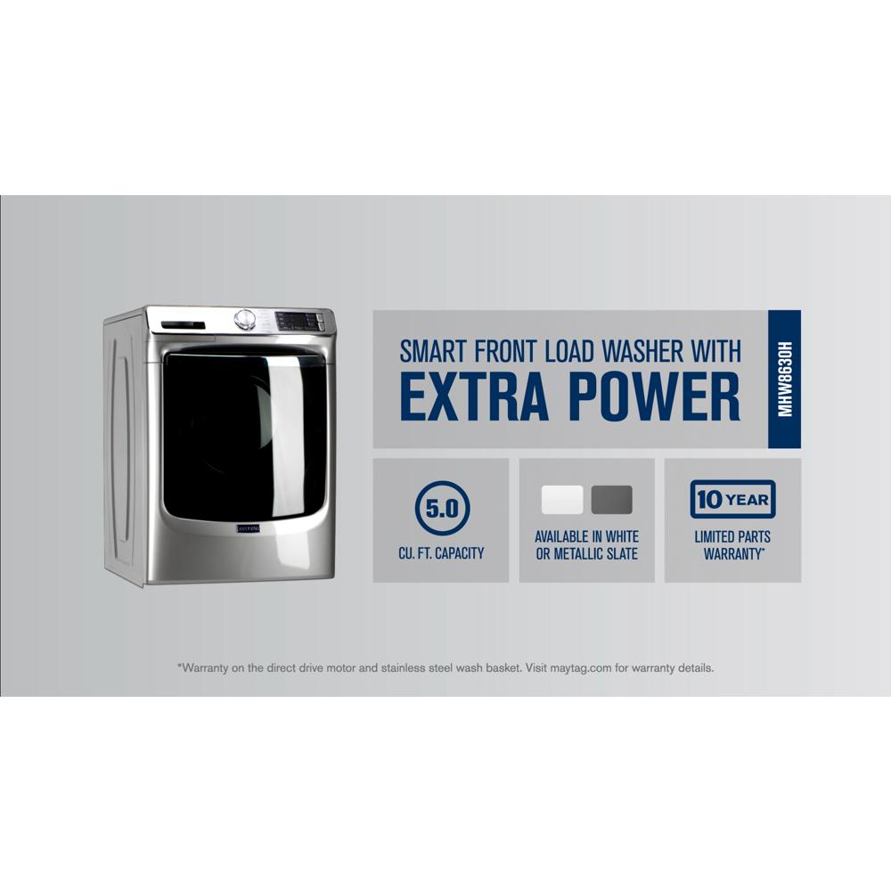 Maytag MHW8630HC Smart 5.0 CU Ft Washer Front Load  Metallic Slate , Energy Star , 27 Inch , New 999002