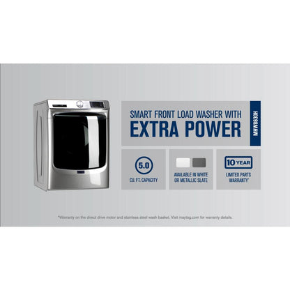 Maytag MHW8630HW 5.0 CU Ft Smart Steam Washer , Front Load , White , Sanitize Cycle , Energy Star 27 Inch New 999003