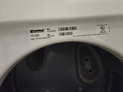 110V Kenmore Laundry Center Washer and Dryer Stackable , White, Used