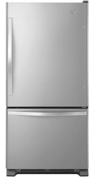 Whirlpool WRB322DMBM 33 Inch Bottom-Freezer Refrigerator with FreshFlow Preserver, Accu-Chill System, Adaptive Defrost, SpillGuard Glass Shelves, Humidity Controlled Crispers, LED Lighting, Ice Maker and Energy Star Rated: Stainless Steel 999474